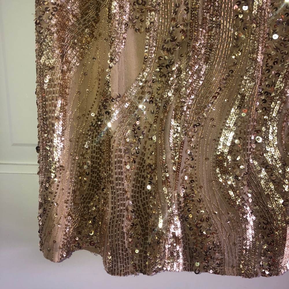 Adrianna Papell Gold Sequins Mini Dress ( 4 ) - Picture 6 of 8